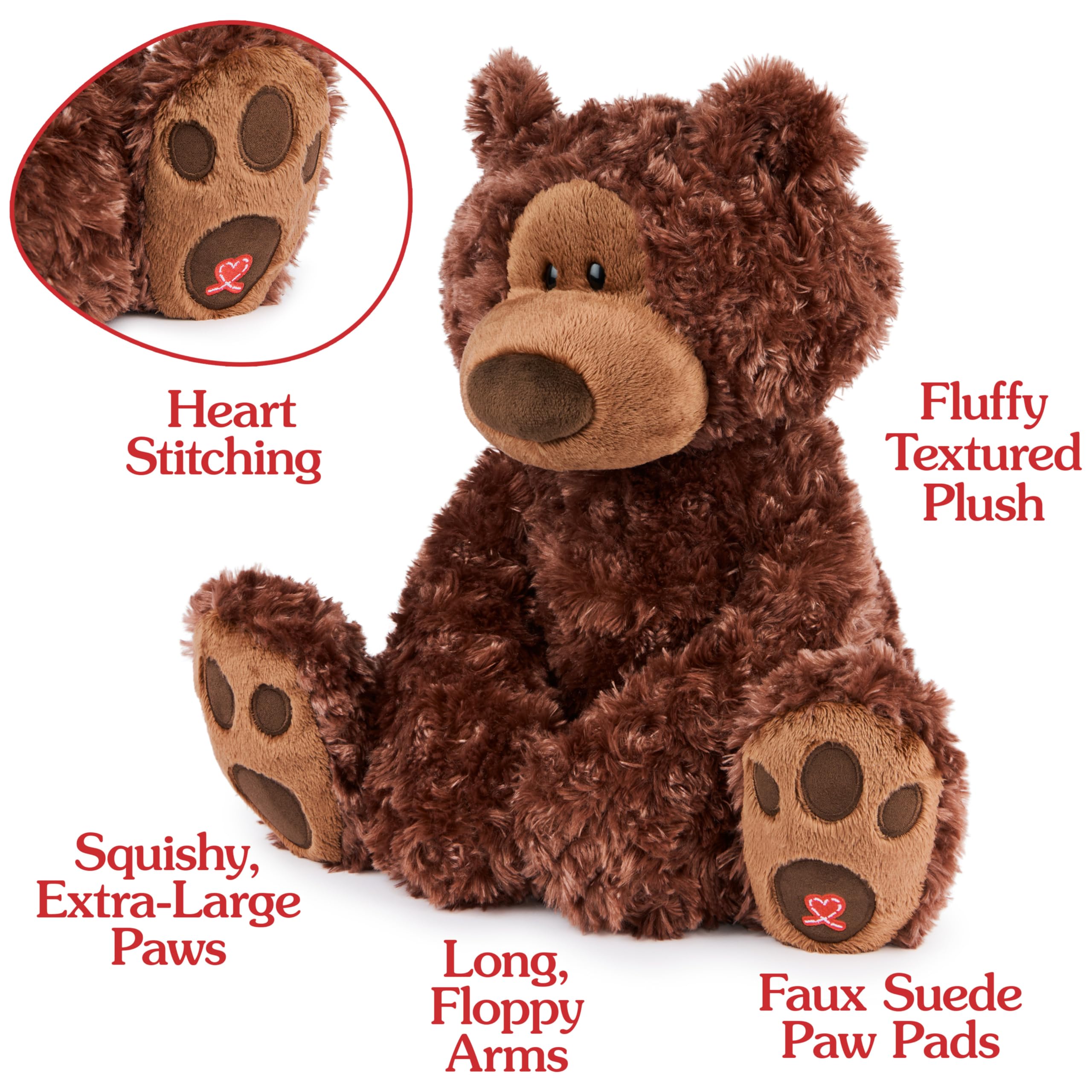GUND Philbin teddy bear with large paws, ready for big hugs and playtime adventures.