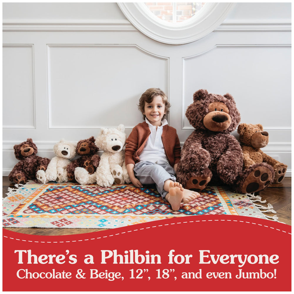 GUND Philbin packaging with poly bag protects the bear during shipping.