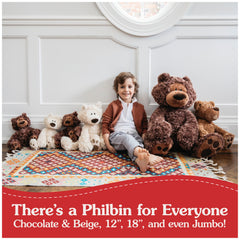 GUND Philbin packaging with poly bag protects the bear during shipping.