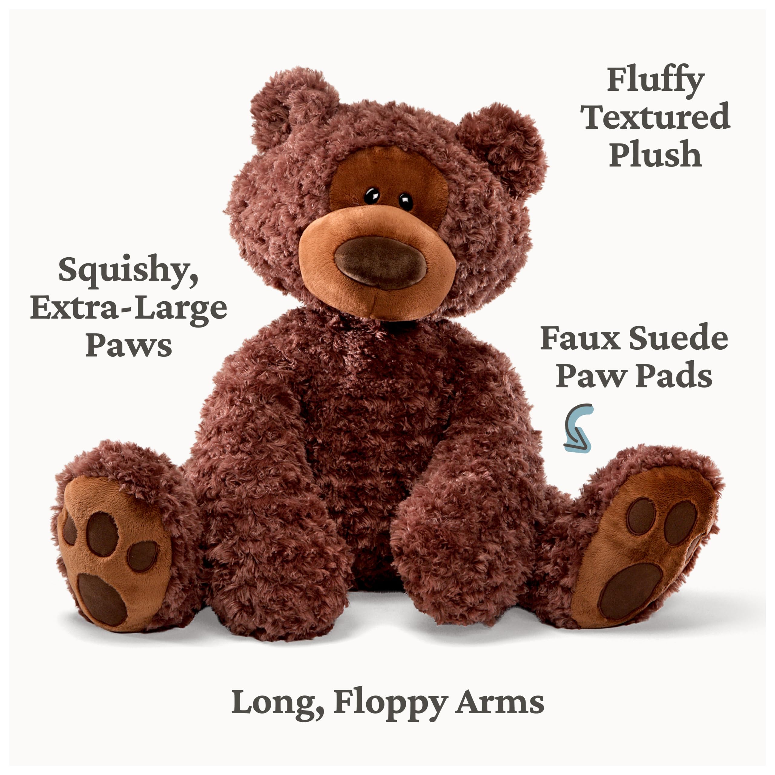 Soft plush fabric of the Philbin teddy delivers lasting snuggles.