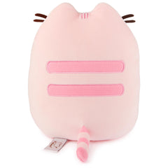 GUND Pusheen back pink stripes highlight the design on a shelf.