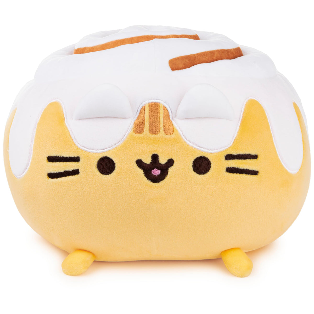 GUND Pusheen Cinnamon Roll Catfé 12-inch plush with icing, cozy display