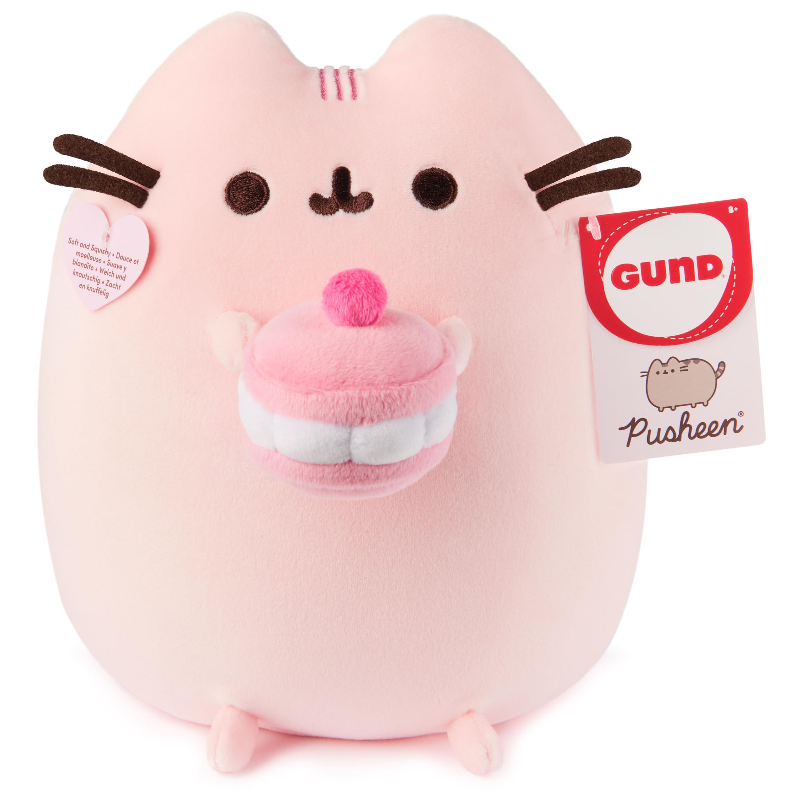 GUND Pusheen 9.5-inch plush appeals to fans, kids, and collectors.