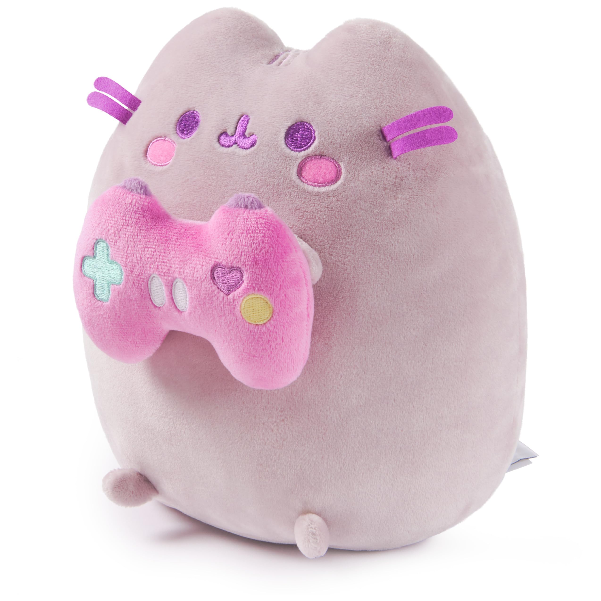 GUND Pusheen rosy cheeks and purple whiskers add playful desk charm