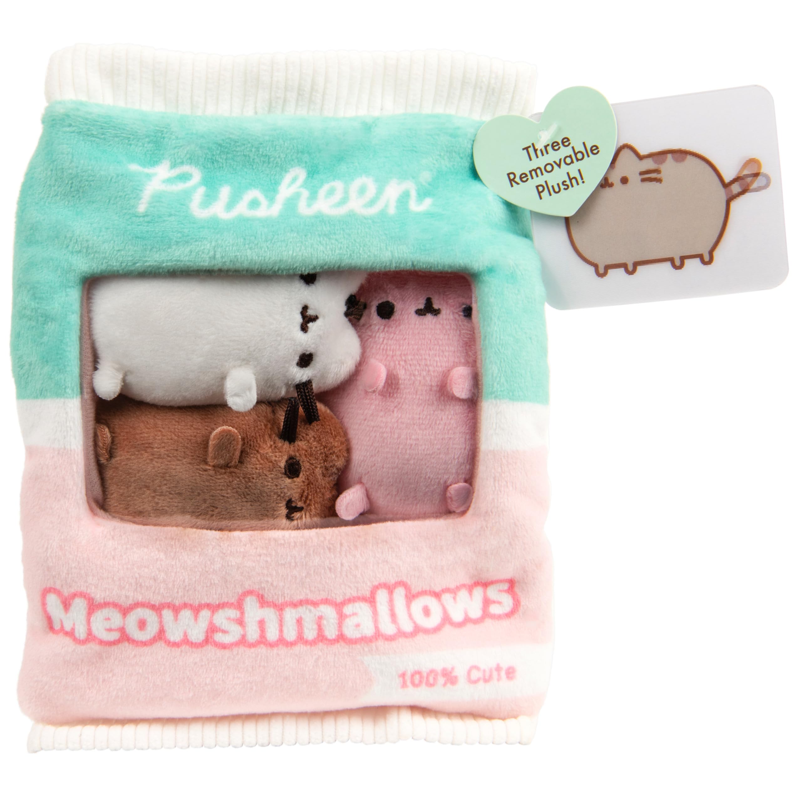 GUND Pusheen Meowshmallows desk display idea with cute bag and plush