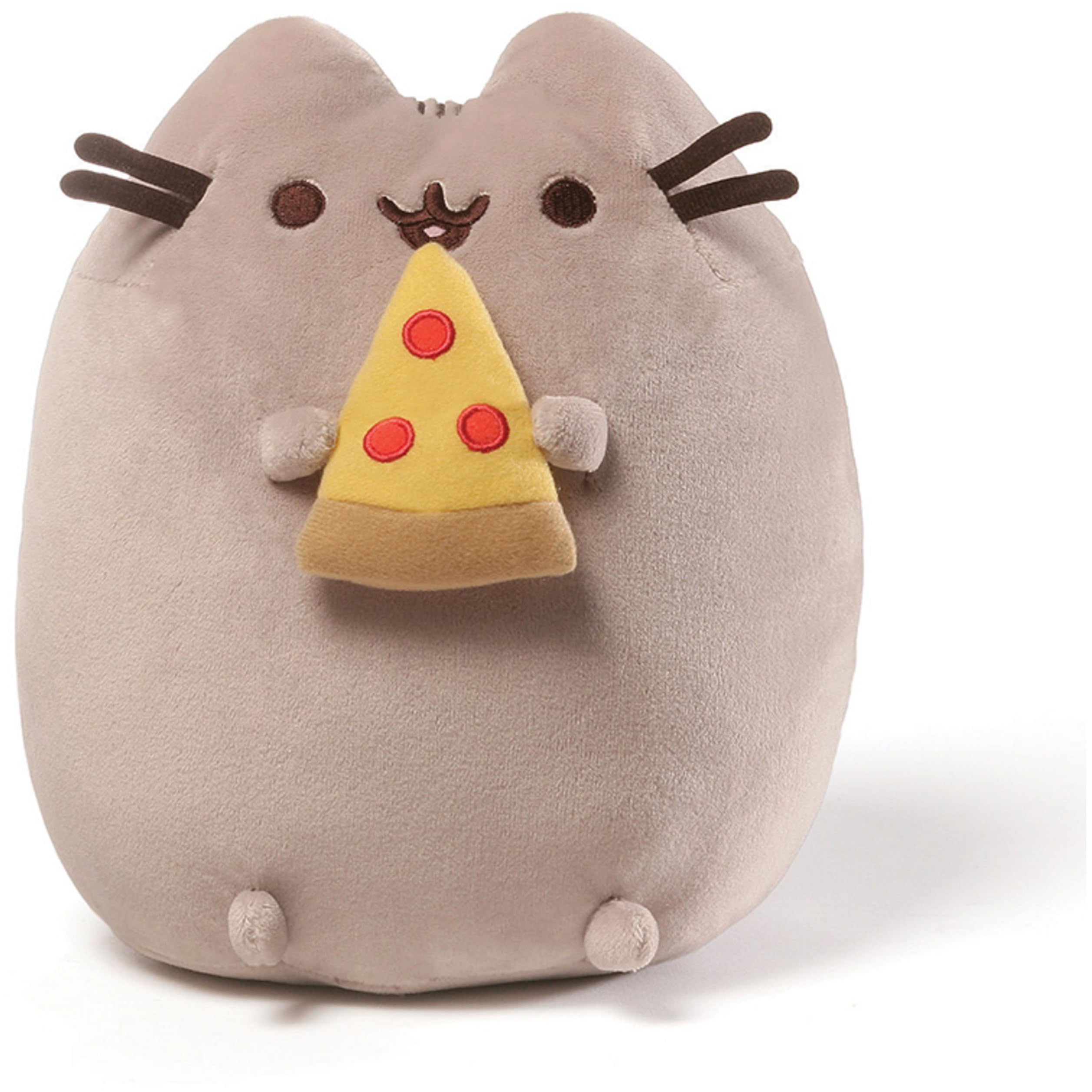 GUND Pusheen Snackable pizza plush, 9.5-inch gray, ideal for cuddles and display