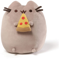 GUND Pusheen Snackable pizza plush, 9.5-inch gray, ideal for cuddles and display