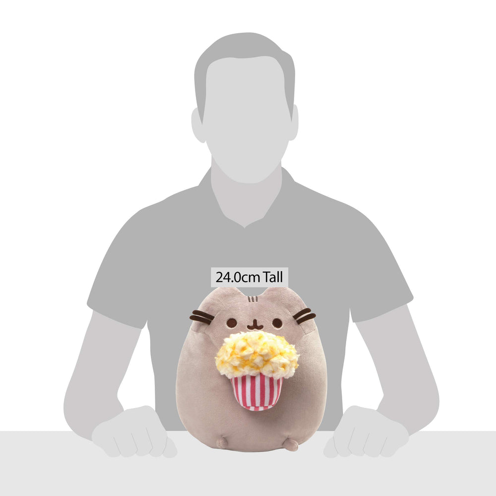 GUND Pusheen Snackables Popcorn Cat Plush close-up showing soft fabric and huggable design