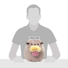 GUND Pusheen Snackables Popcorn Cat Plush close-up showing soft fabric and huggable design