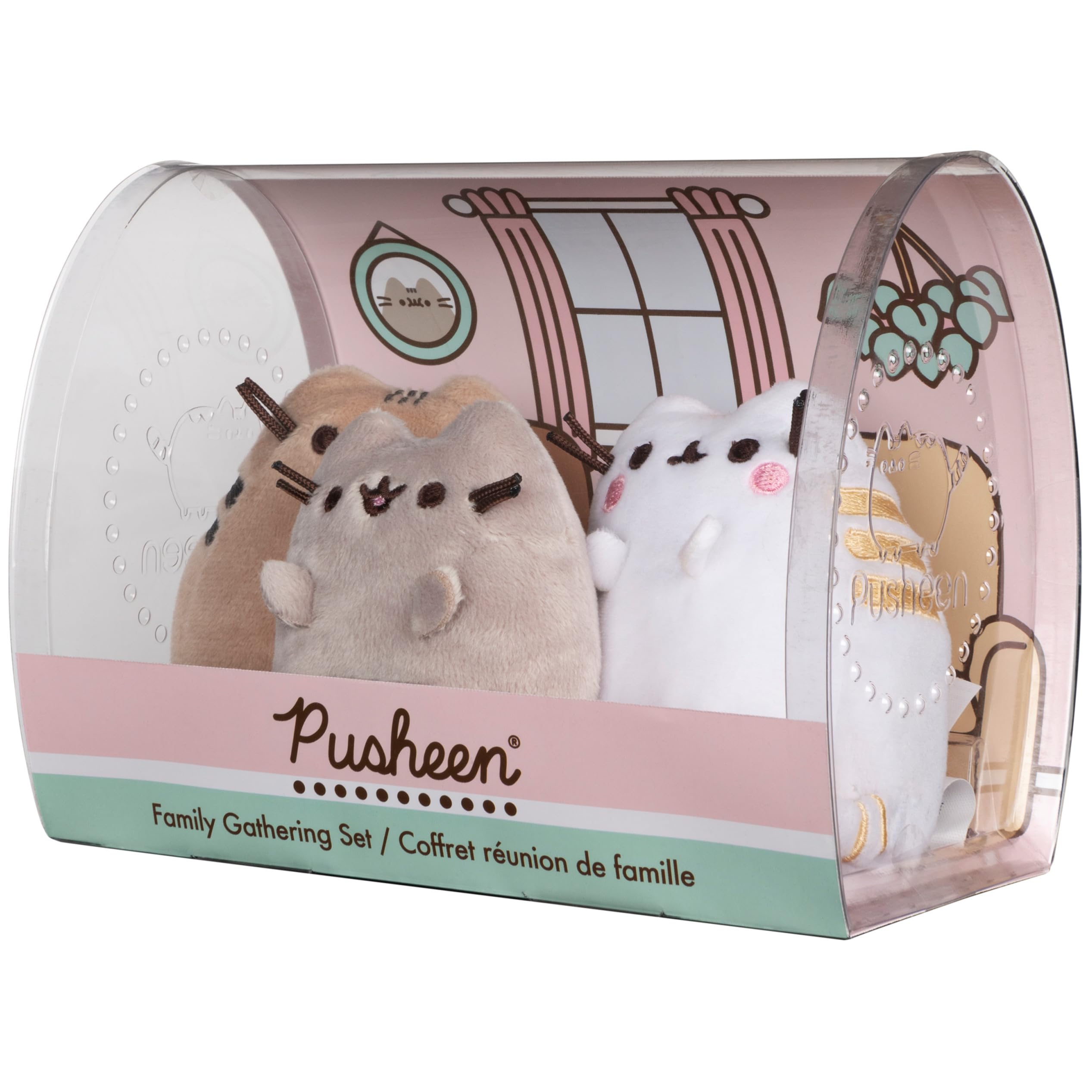 Three-inch Pusheen plush trio with surface-washable fabric for easy cleaning