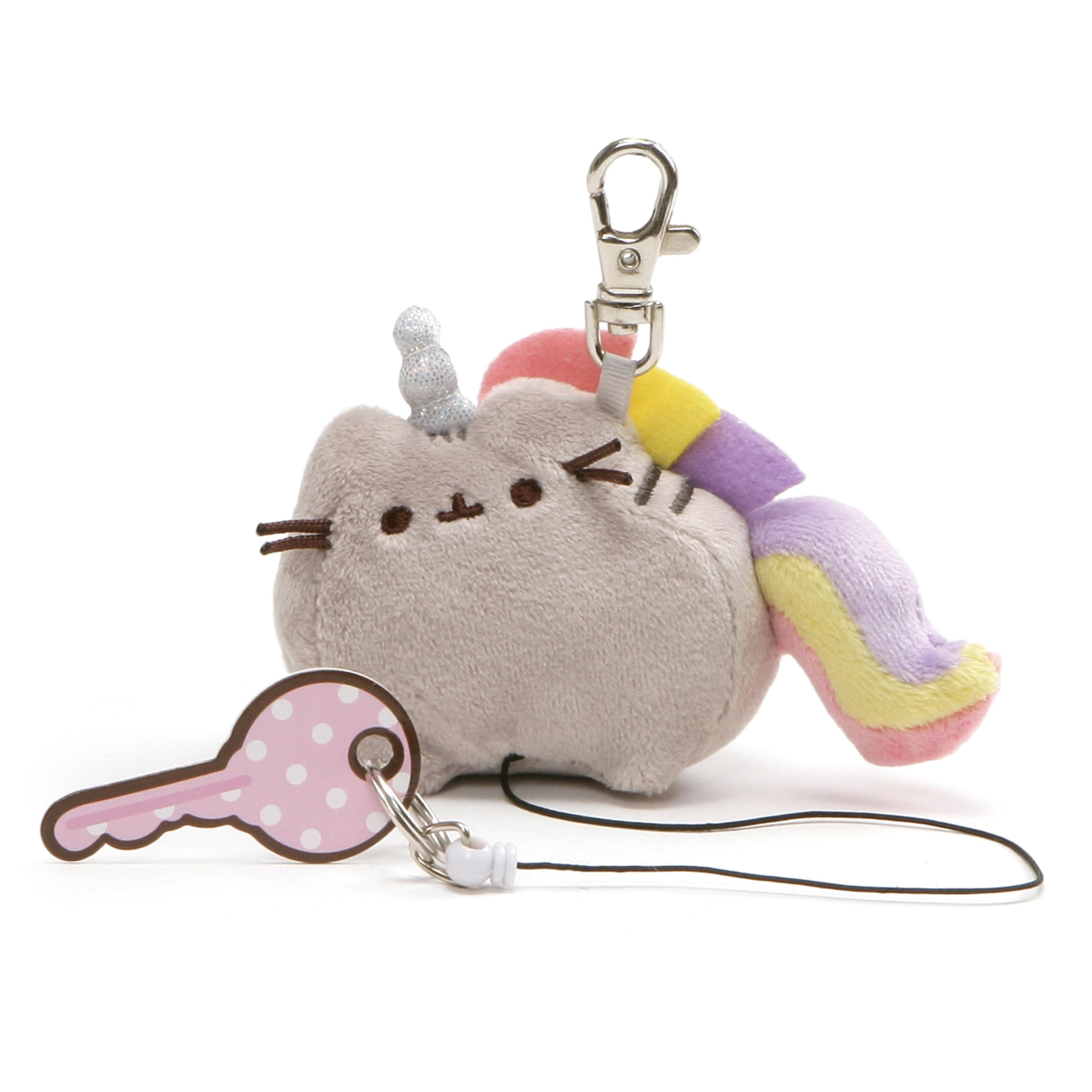 GUND Pusheenicorn key holder with retractable cord keeps keys close and cute