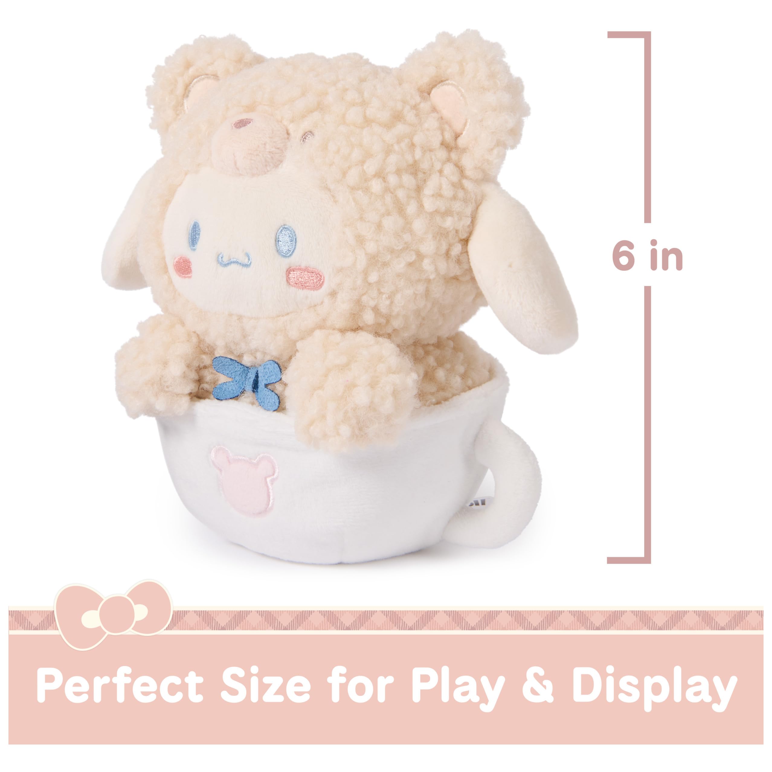 GUND Cinnamoroll blue bowtie plush adding cafe charm
