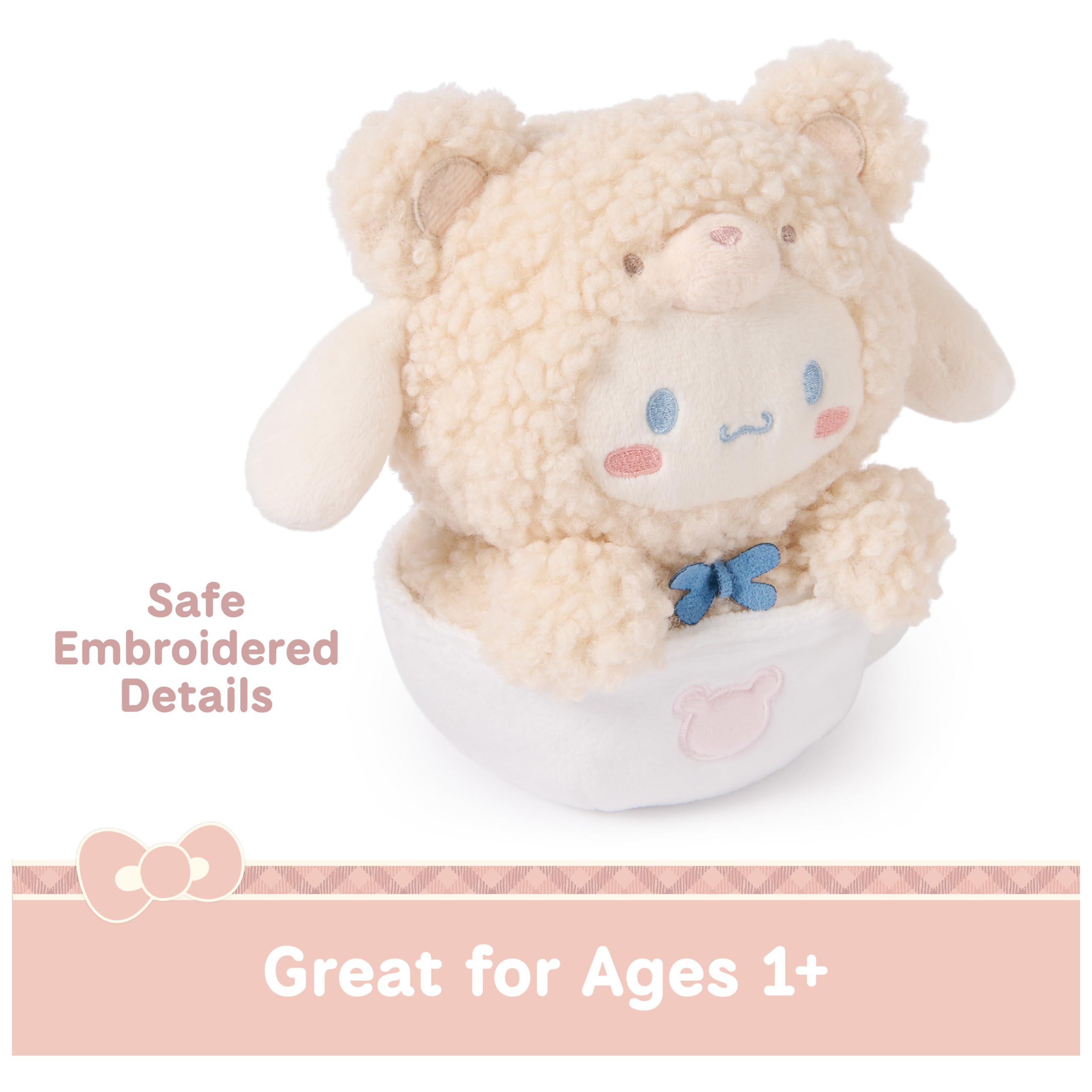 GUND Cinnamoroll plush with floppy ears for whimsical shelf display