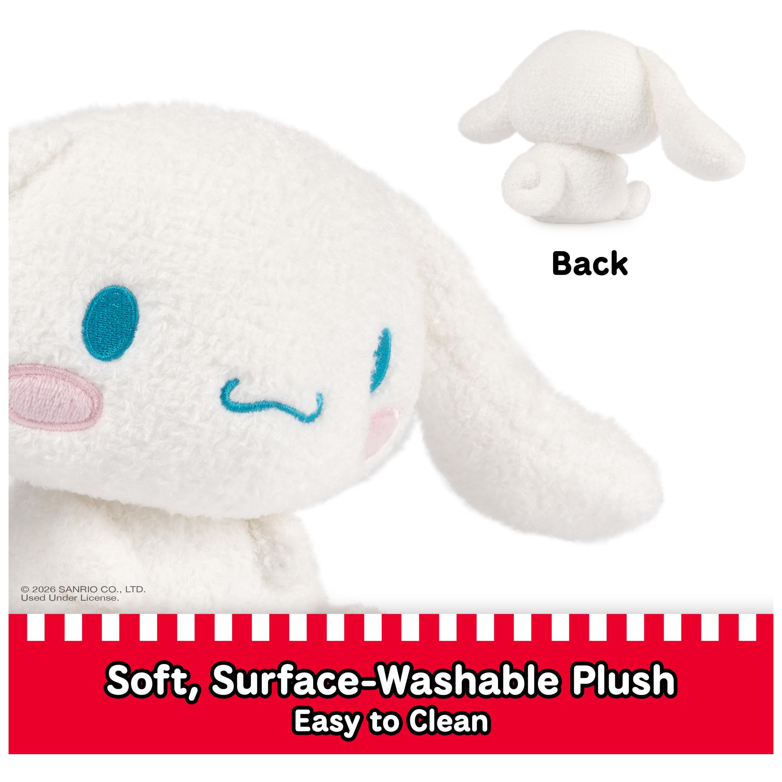GUND Sanrio Cinnamoroll premium white plush texture.