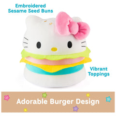 Sesame seed embroidery on buns enhances the plush's kawaii look