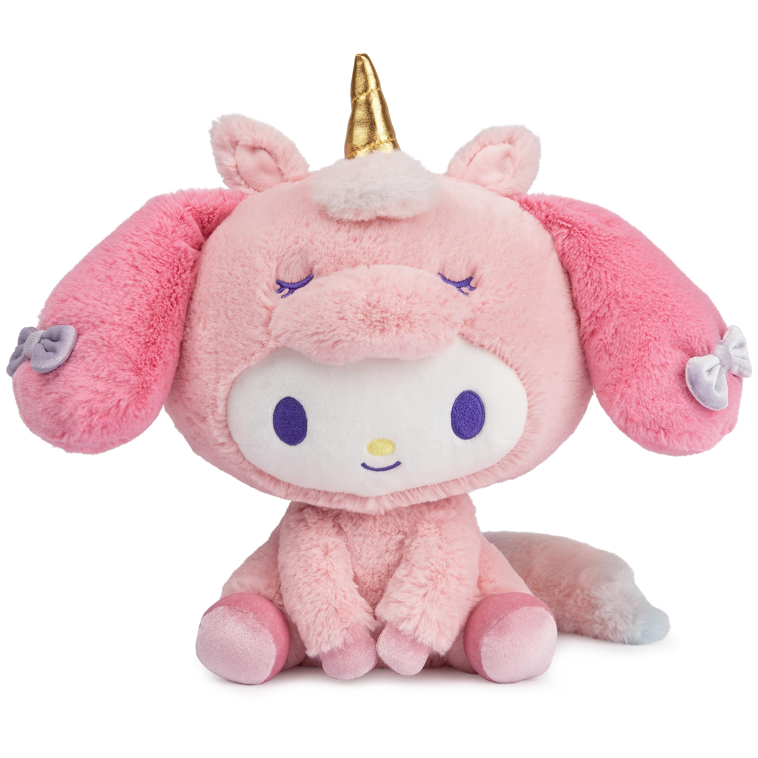GUND Sanrio My Melody Unicorn plush 9.5 inch, soft cuddle companion for kids.