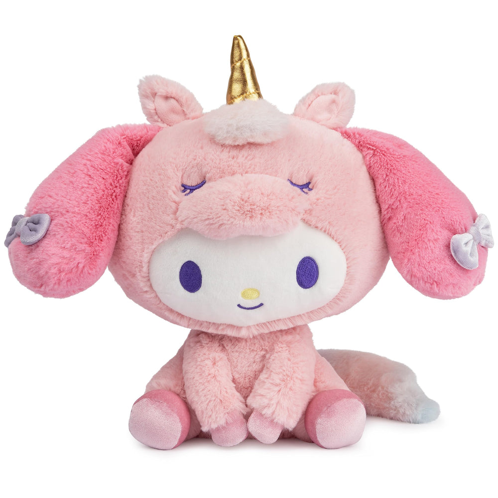 GUND Sanrio My Melody Unicorn plush 9.5 inch, soft cuddle companion for kids.