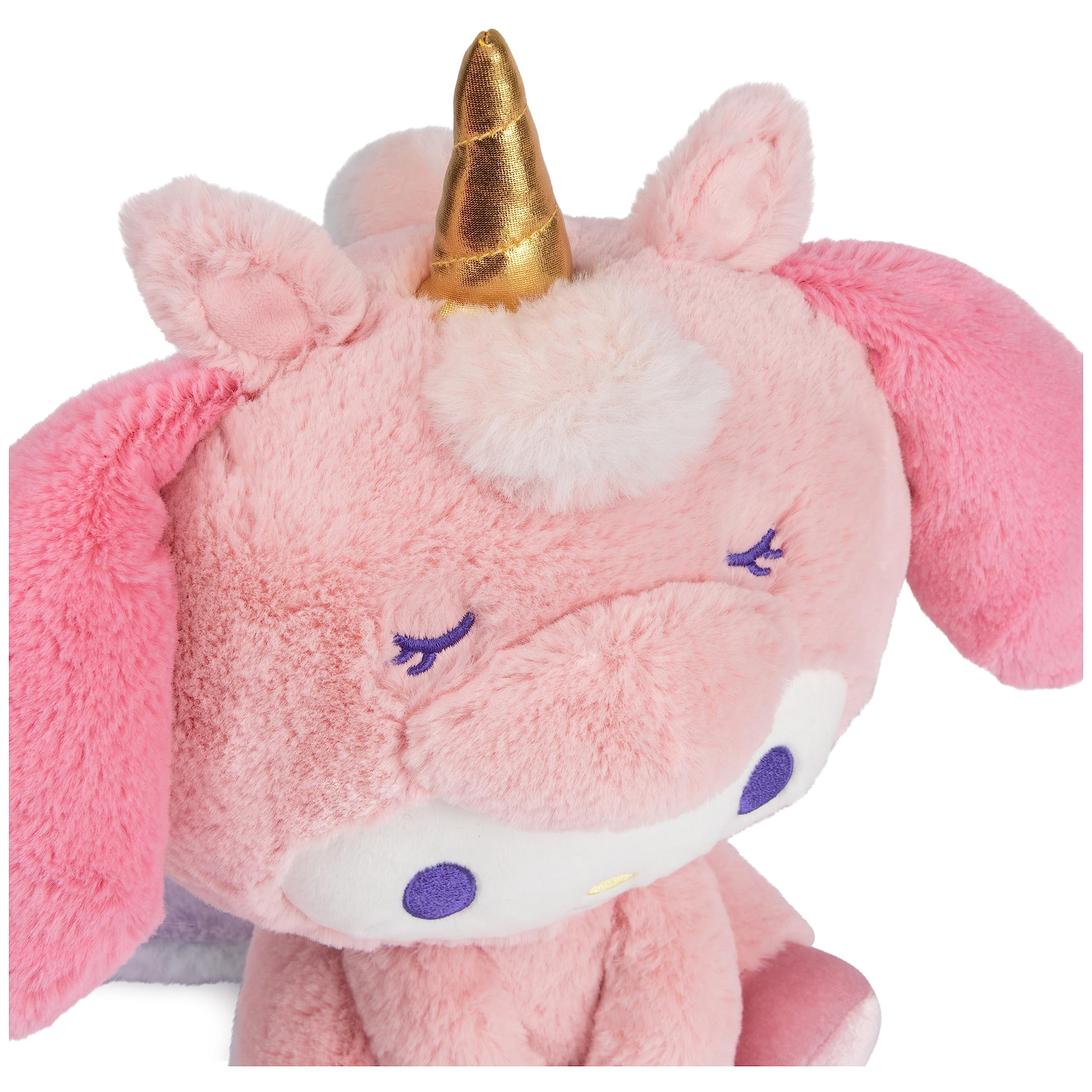 GUND My Melody Unicorn plush with embroidered details, safe for ages 1 and up.