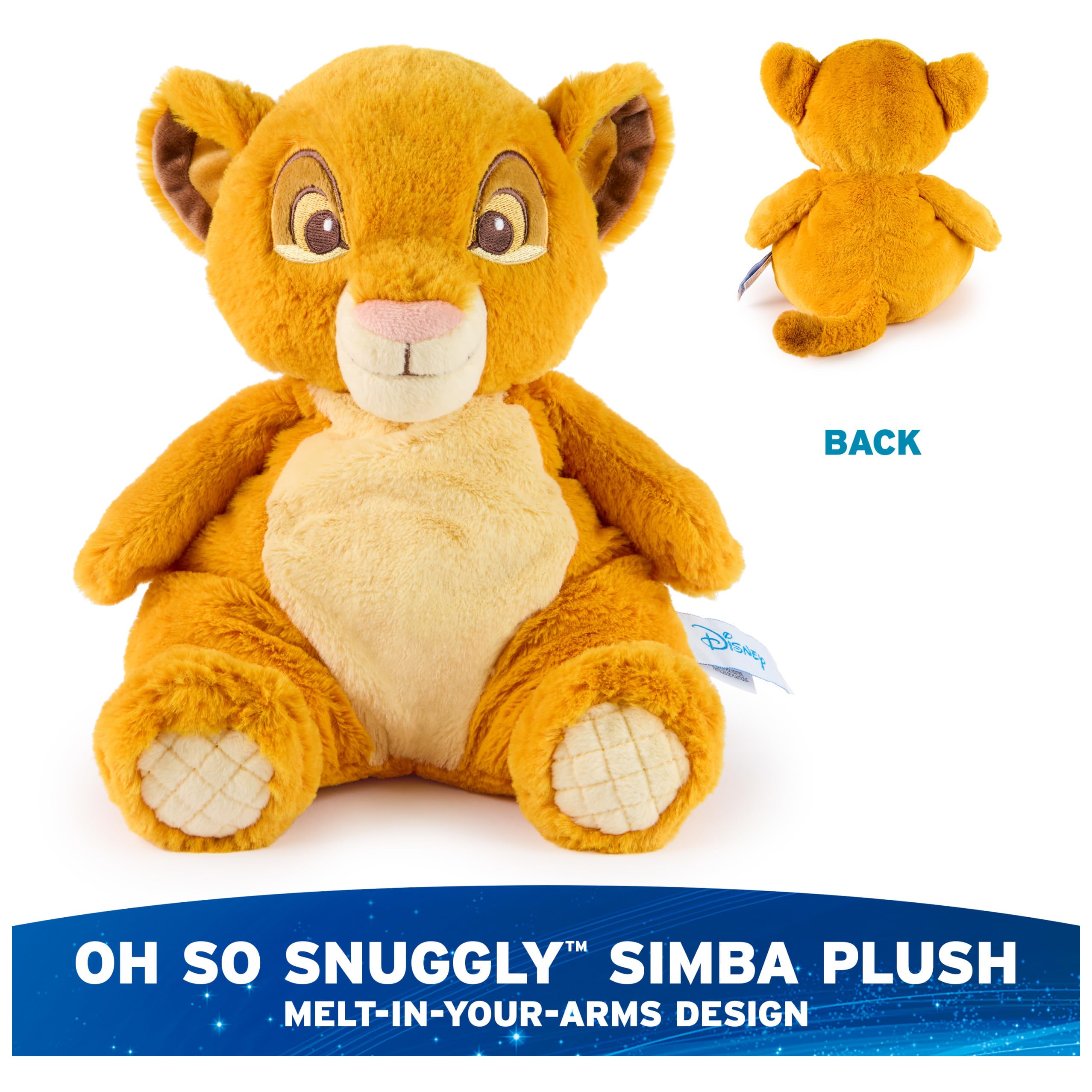 GUND Simba Oh So Snuggly Plush close-up of embroidered face details