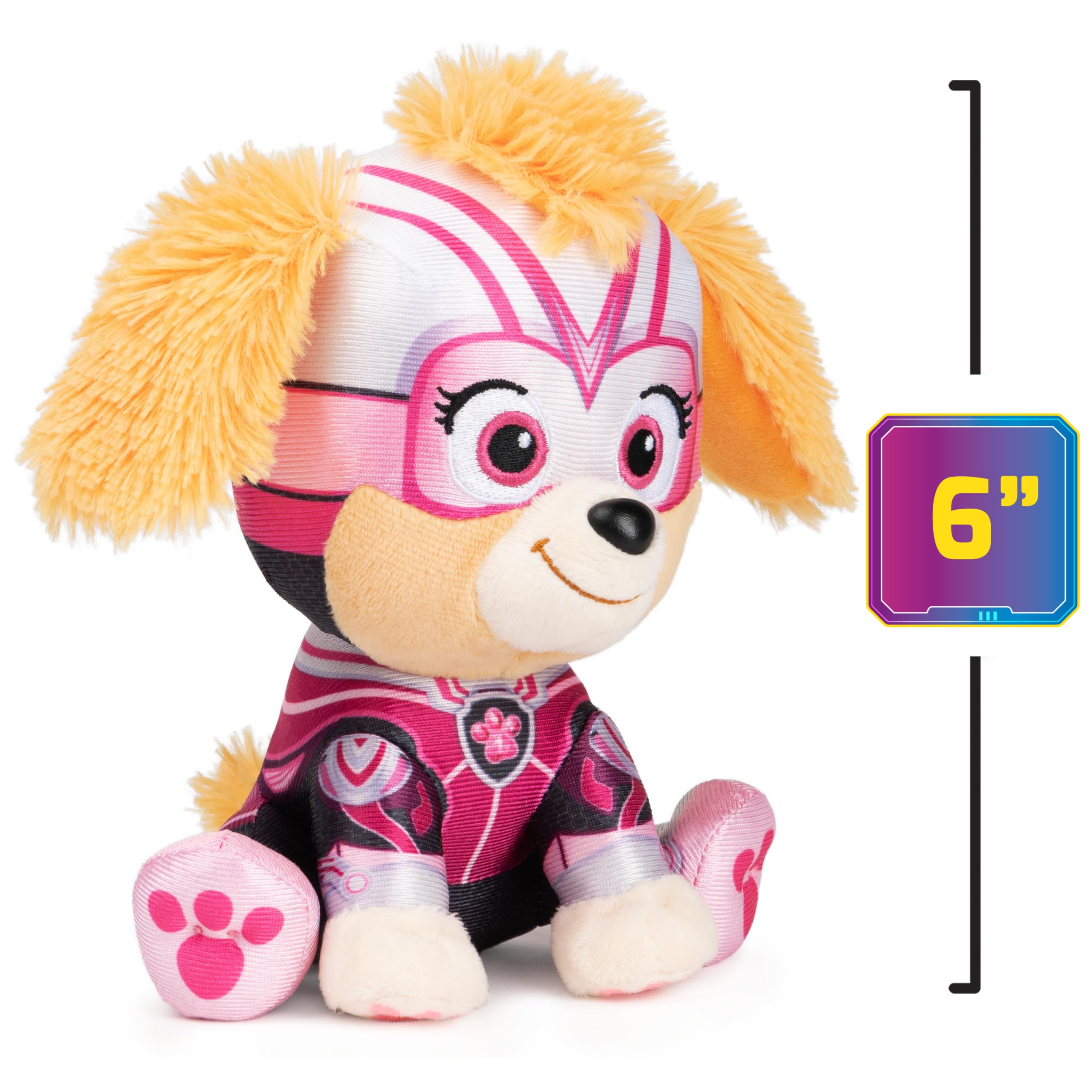 GUND Skye Mighty Movie plush with embroidered face for durable, cuddle-worthy hugs.