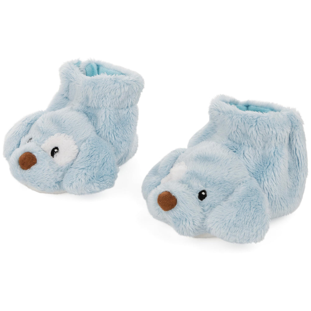 GUND Spunky Puppy rattle booties in blue, ideal baby shower gift.