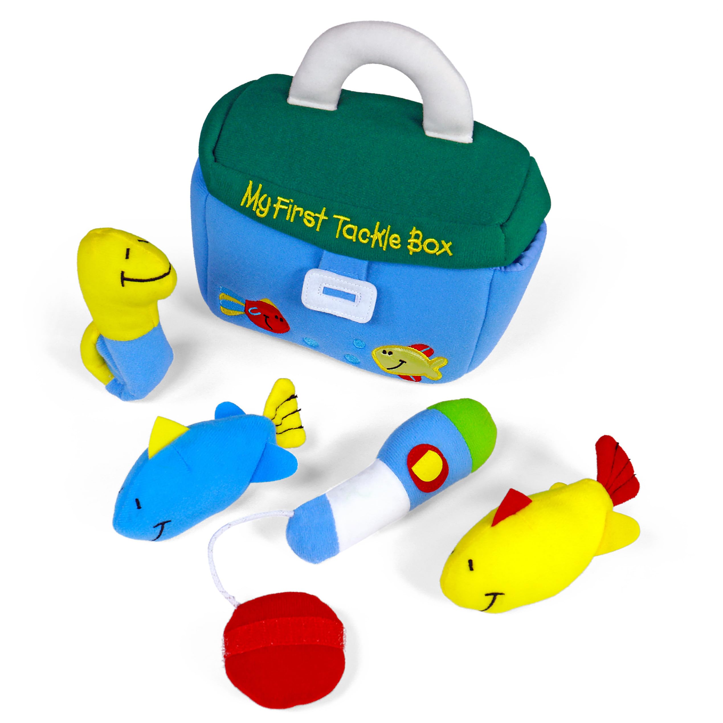 GUND tackle box rod fastener attached to fish for interactive play