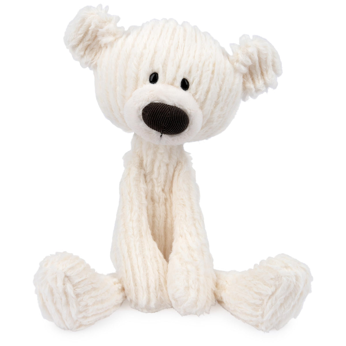 GUND Toothpick Cable teddy bear front view in cream, ideal for gentle cuddles.