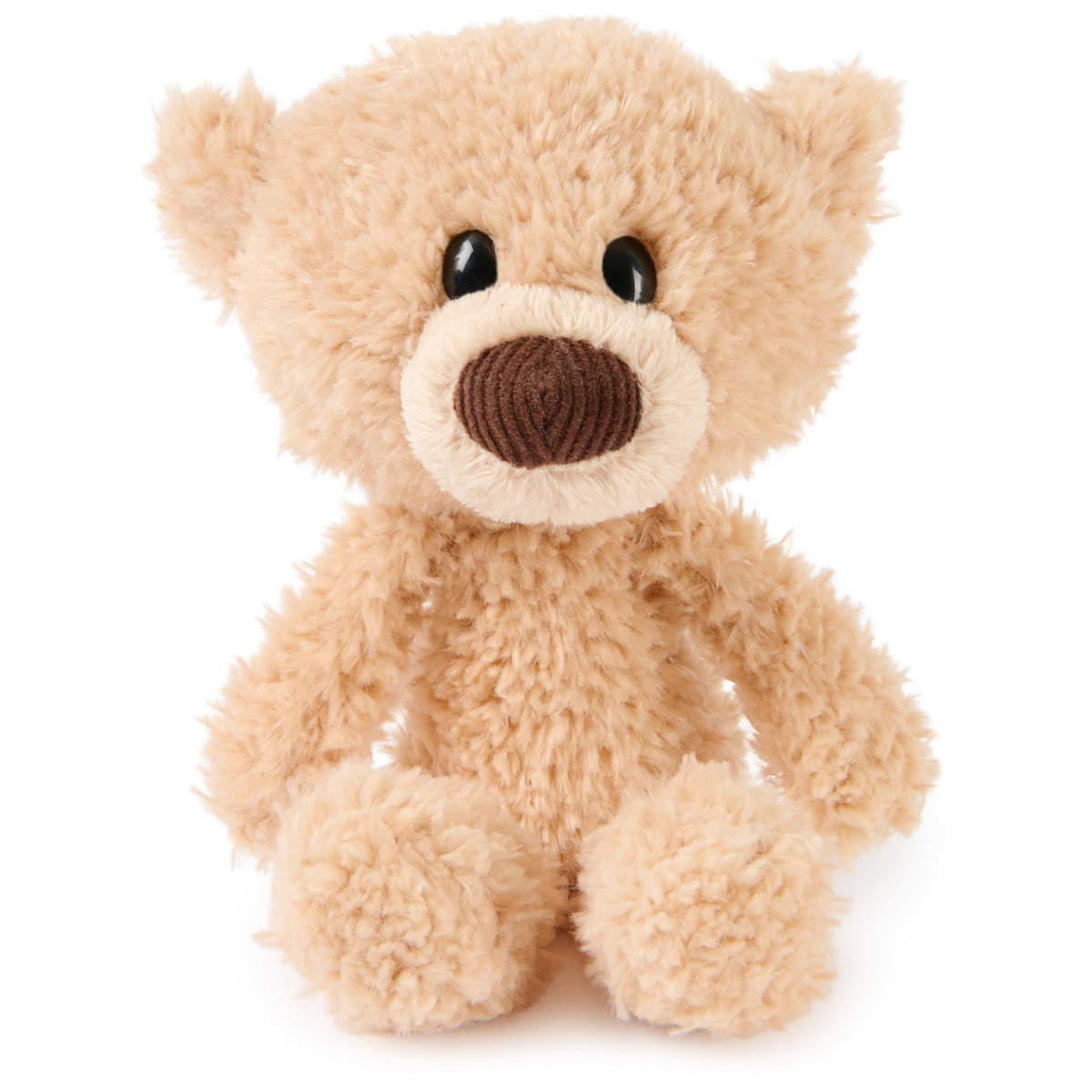 GUND Toothpick Teddy Bear front view highlights slender design for portable cuddles.