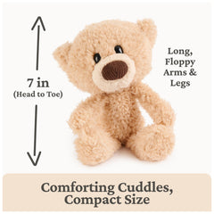 GUND Toothpick Teddy Bear playtime pose demonstrates floppy limbs and friendly expression for hugs.