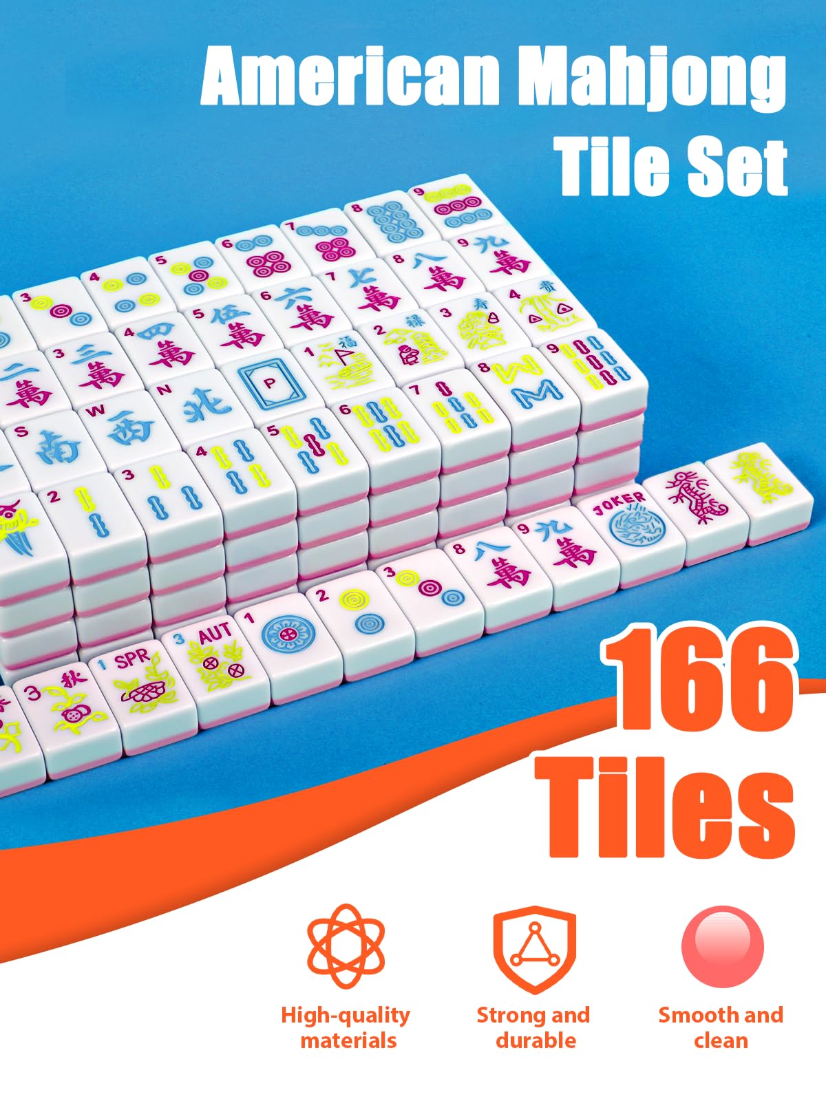GUNEDD Mahjong set includes 4 dice for quick draws and varied play.