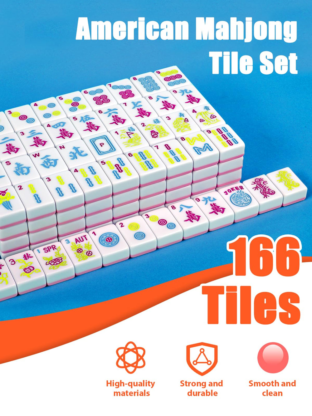 GUNEDD Mahjong set includes 4 dice for quick draws and varied play.