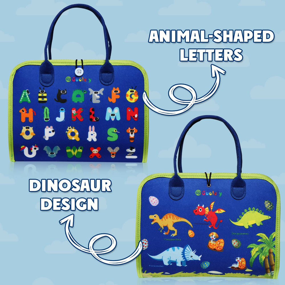 Guolely Busy Board dinosaur elements and letters engage imagination and early language practice.