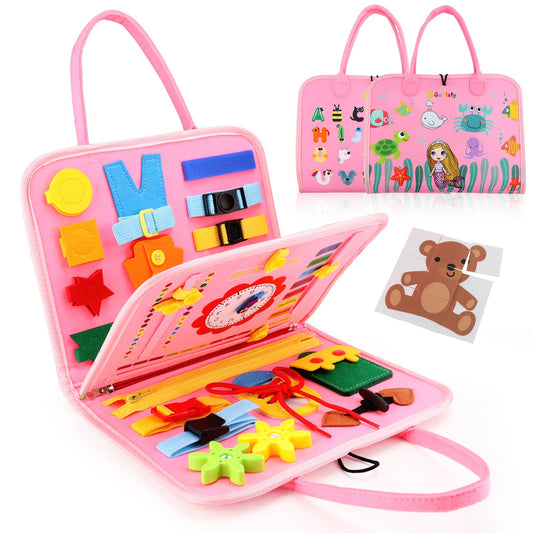 Guolely Busy Board zipper action boosts hand-eye coordination for kids