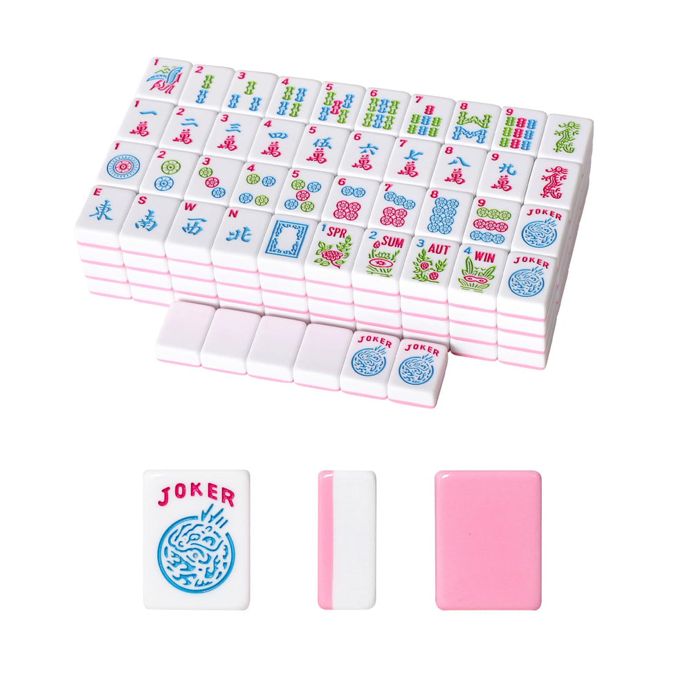 GUSTARIA 1.2-inch mahjong tiles in pink for space-efficient play