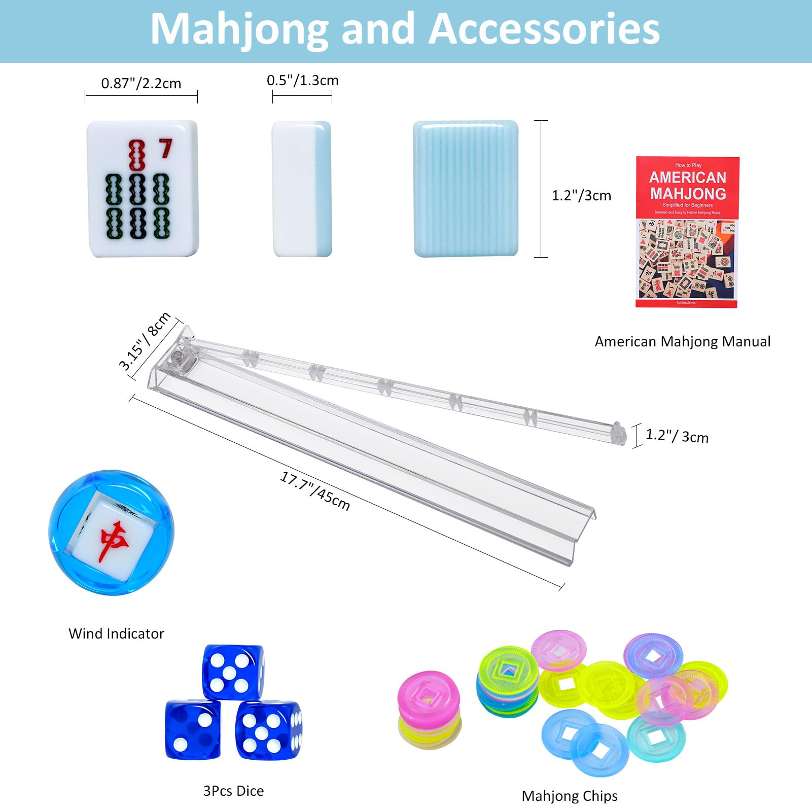 GUSTARIA blue transport bag keeps the full Mahjong set organized for travel