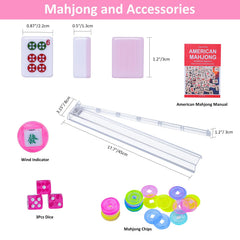GUSTARIA pink Mahjong tiles with clear symbols for quick recognition during play.