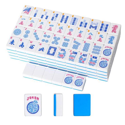 GUSTARIA American Mahjong tiles blue set with standard 1.2-inch size for compact play