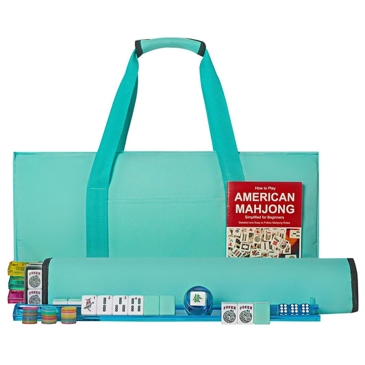 GUSTARIA American Mahjong tiles in light green with a scratch-resistant finish for lasting color.