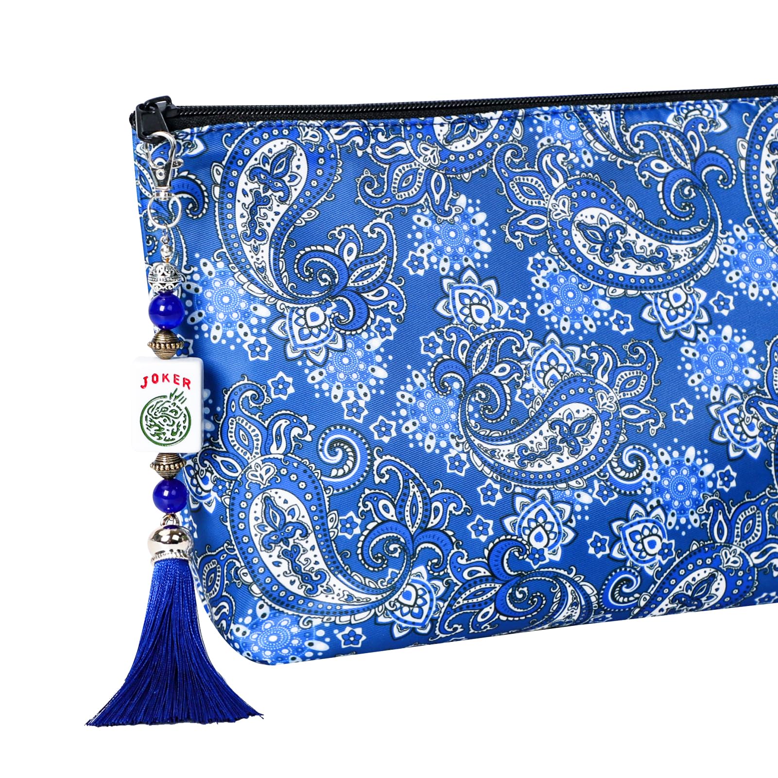 GUSTARIA blue-accented accessory enhances any bag ensemble with elegant flair.
