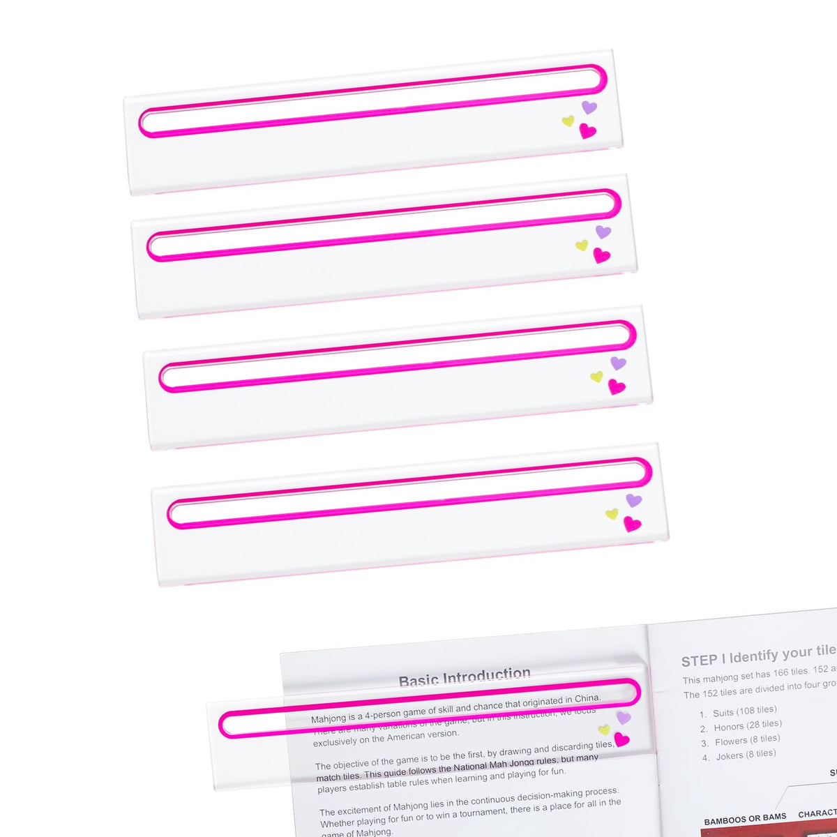 GUSTARIA card reader for mahjong pink, front view, improves readability.