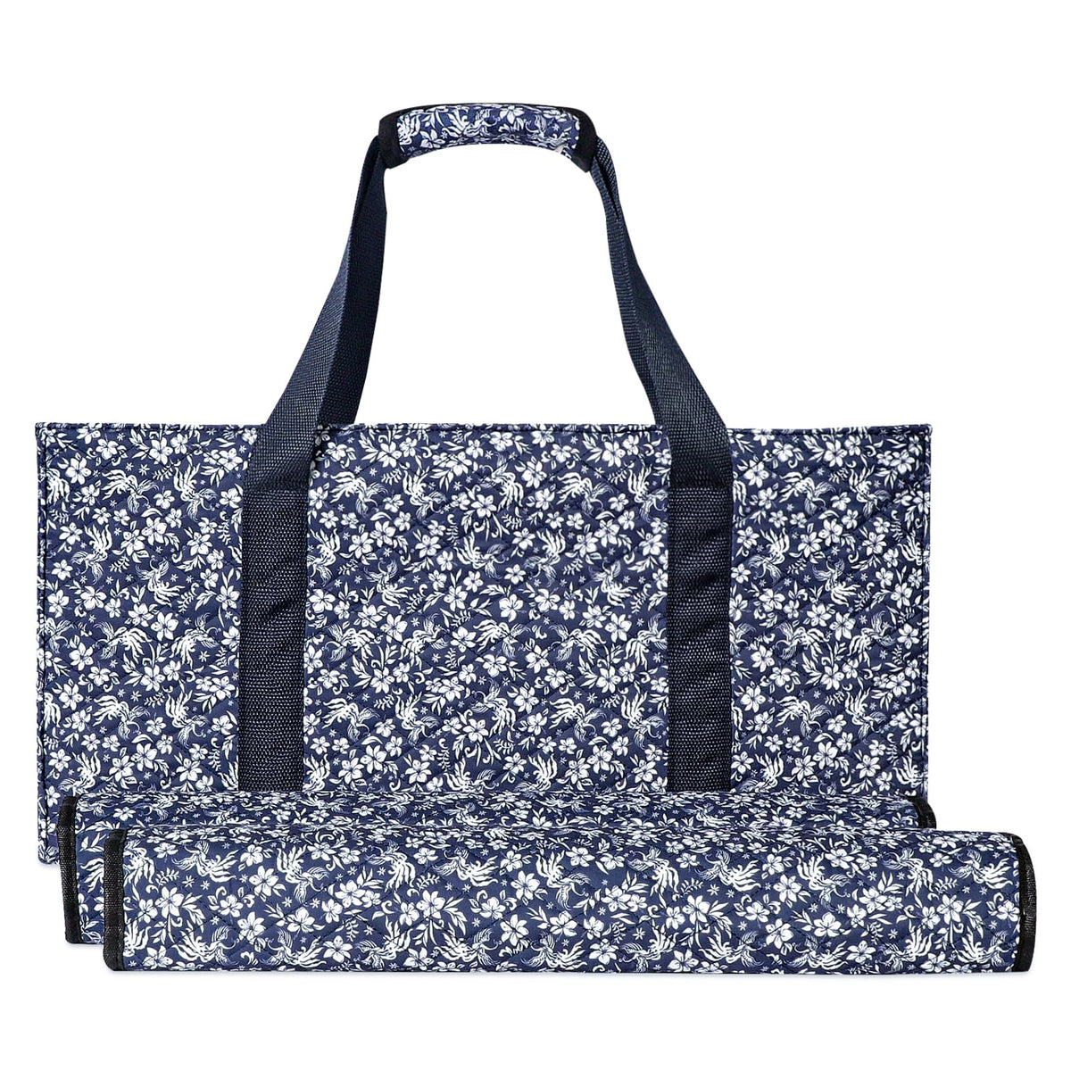 GUSTARIA empty mahjong bag with blue prints, ideal for travel and party nights.