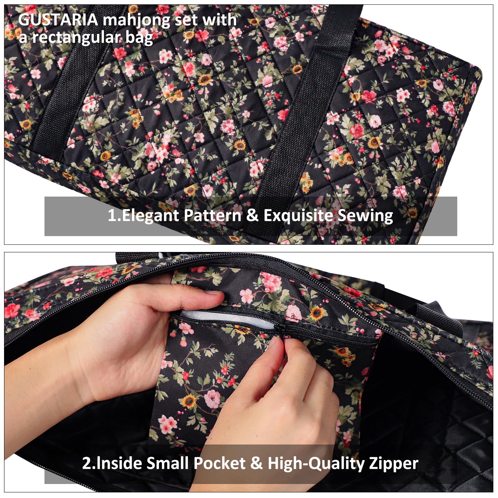 GUSTARIA flower-print carrying case combines style with easy portability.