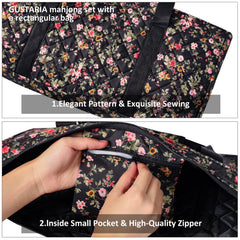 GUSTARIA flower-print carrying case combines style with easy portability.