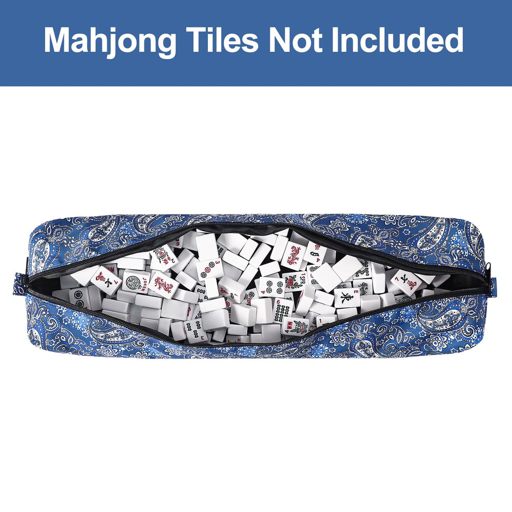 GUSTARIA Mahjong bag shows dimensions 52x12x8 cm for easy tile storage
