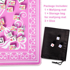 GUSTARIA Mahjong Mat fade-resistant prints stay crisp on pink surface.