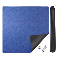 GUSTARIA Mahjong Mat with blue prints provides a stylish game surface.