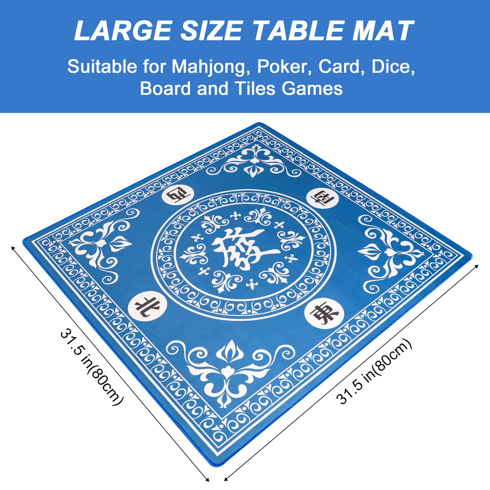 GUSTARIA Mahjong Mat roll-up with carry bag for easy storage and travel.