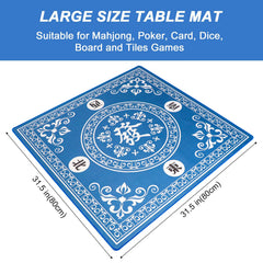 GUSTARIA Mahjong Mat roll-up with carry bag for easy storage and travel.