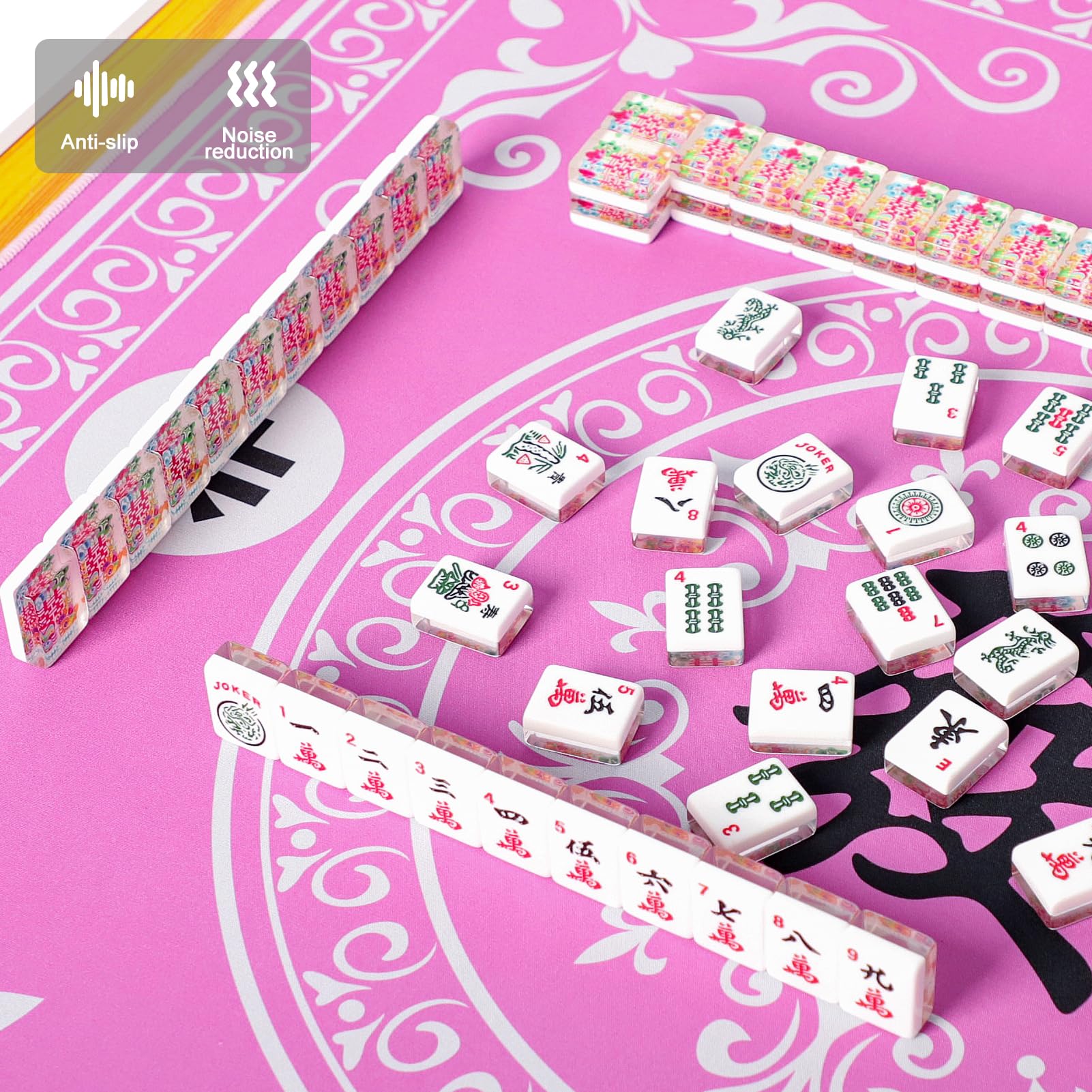 GUSTARIA Mahjong Mat standard 31.5 inch size fits most tables.