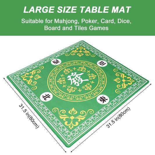 GUSTARIA Mahjong Mat includes three dice for quick setup and play